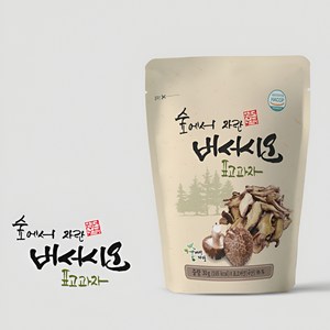 (무농약) 버서시오 표고버섯 과자 원물과자 HACCp, 1개, 30g