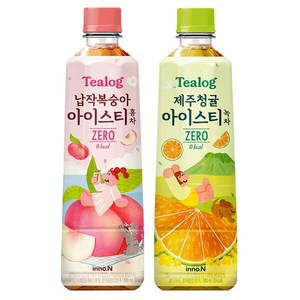 티로그 납작복숭아 홍차 12개+제주청귤 녹차 12개, 1세트, 500ml