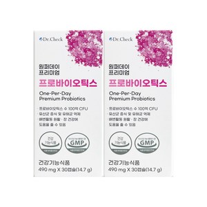 닥터체크 원퍼데이 프리미엄 프로바이오틱스 490mg x 30캡슐, 2박스, 30정