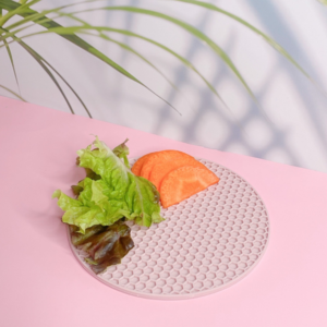 달팽이용품 실리콘 먹이그릇 접시, 벌집 다운 핑크, 1개