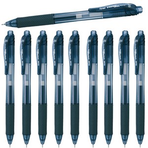 Pentel 에너겔 X 볼펜 10개 세트, BLN105-A 니들팁 0.5mm 블랙 10개 세트