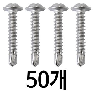 스텐직결피스 4.2x25mm 50개 와샤머리 철판기리피스 P/W #8X25, 1개