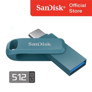 샌디스크 공식인증정품 USB 메모리 Ulta Dual Go 울트라 듀얼 고 Type-C OTG USB 3.2 SDDDC3 512GB 나바지오블루, 1개