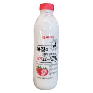 서울우유 서울 목장신선 요구르트 딸기, 750ml, 2개