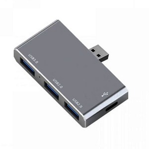 USB 3.0 2.0 타입 C 허브 4 in 1 멀티 포트 도킹 스테이션 스플리터 미니 아연 합금 PC용 USB 3.0 허브 고속 어댑터, GY