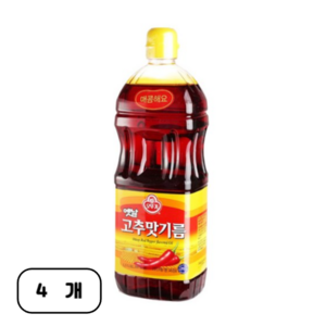 오뚜기옛날 고추맛기름, 1.5L, 4개