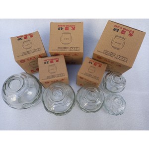 Glass cupping 유리부항 유리부항기 부항컵 유리뷰항컵, 5호, 1개