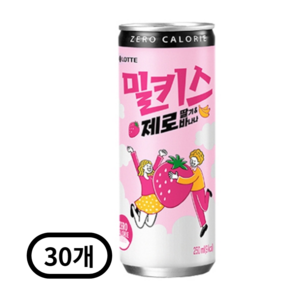 밀키스 제로 딸기바나나, 250ml, 30개