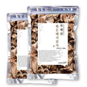 허브나래 저온로스팅 볶은 돼지감자 차 (지퍼팩), 500g, 2개, 1개입