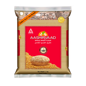 AASHIRVAAD Fresh Whole Wheat Chakki Flour / 아쉬르바드 착키 프레시 밀가루, 1개, 5kg