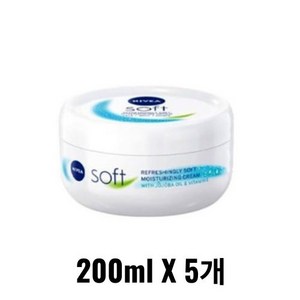 니베아 소프트 리프레싱 모이스처라이징 크림, 200ml, 5개