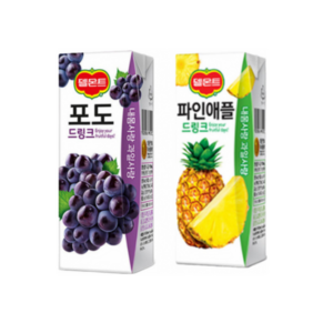 델몬트 드링크 포도 + 파인애플 190ml 각 24팩 (총 48팩), 48개