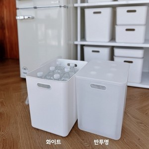 생활탐구 펜트리 수납함 옷장 정리 심플 리빙박스 드레스룸 수납 투명 옷 정리함 장난감 아기옷 보관함, 1개, 화이트