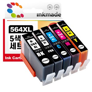 HP564XL 호환 잉크 5색 세트 포토스마트 7520 7510 HP C410A C310A C309G C5380 C6375 C6380 B8550, 1개