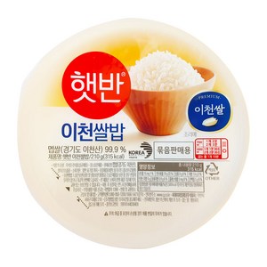 햇반 이천명품쌀밥, 210g, 12개