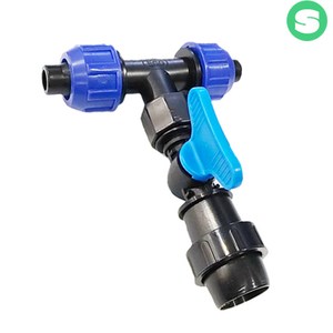 분수호스4cm+물호스16mm 연결부속 IS형 원터치형 일자 T자 L자 상인농자재, (IS형)분수호스4cm+물호스16mm(T자), 1개