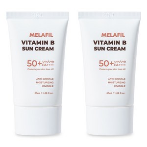 멜라필 비타민B 선크림 눈시림없는 유분기없는 촉촉한 선블럭 50g SPF50+ PA++++, 1+1, 50ml, 1개