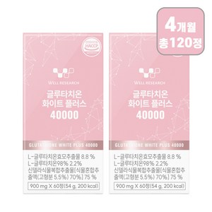 웰리서치 글루타치온 화이트플러스 HACCP 식약처 인증, 2개, 60정