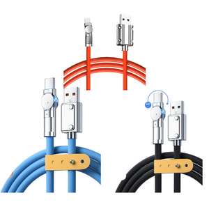 180도 회전 게임케이블, 1개, C타입 오렌지,블루,블랙, 1m