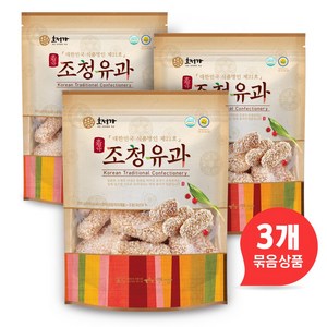 호정가 조청유과 (3개 묶음 총600g) / 전통한과 과자, 600g, 3개