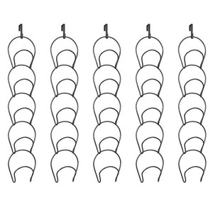 엘리포인트 공간활용 도어훅 5단 모자걸이, 5개, 시크블랙