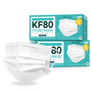 국산 3중 KF80 마스크 대형 황사 미세먼지 차단 보건용마스크, 50개입, 2개, 화이트