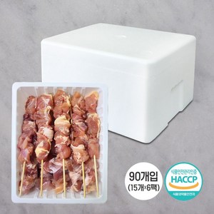 공장직영 수제 순살닭꼬치 20cm*50g 90개입, 6개, 750g