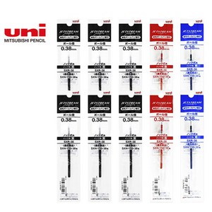 uni 제트스트림 노크 단색 볼펜 리필심 세트, 제트스트림 0.38mm 리필 흑6+청2+적2개 세트