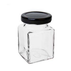 글라스락 허브러그사각 180g(150ml) 유리용기, 150ml, 허브러그사각소180g(150ml)-블랙 1개, 1개