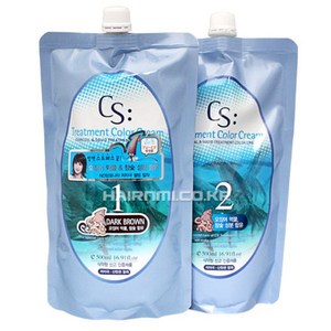 [소망] CS(씨에스) 트리트먼트 오징어먹물 1 2제 500ml /오징어먹물/새치/, 다크브라운, 1개
