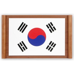 신원액자 좌우보필형 태극기(소) 정부권장형 족자형 태극기, 밤색, 1개