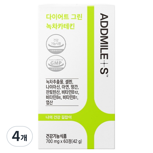 애드마일스 신풍제약 다이어트 그린 녹차카테킨, 4개, 60정