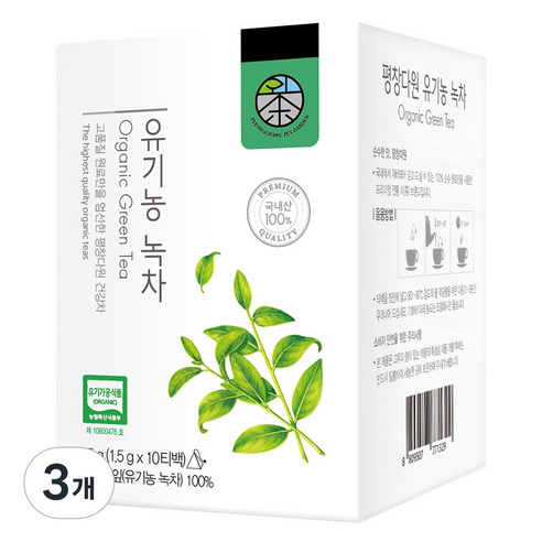 평창다원 유기농 녹차, 1.5g, 10개입, 3개