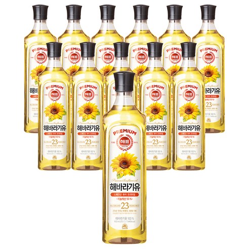 해표 해바라기유, 900ml, 12개