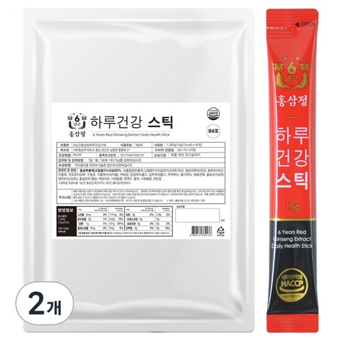 홍삼정 6년근 하루건강스틱, 1.26kg, 2개