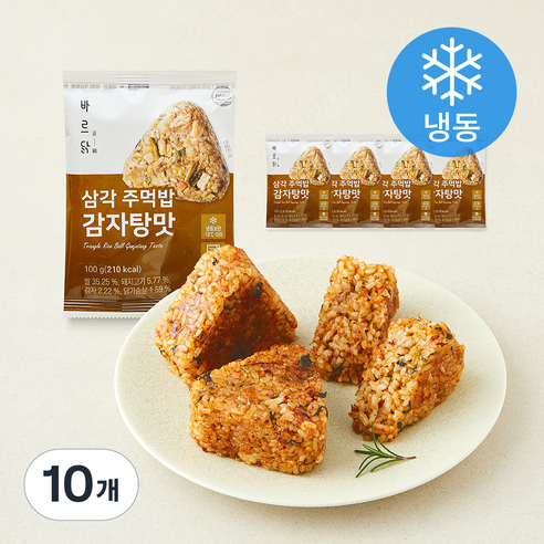 [로켓프레시] 바르닭 삼각주먹밥 감자탕맛 (냉동), 100g, 10개