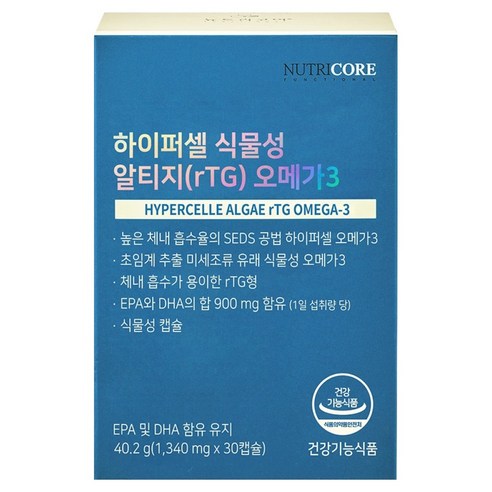 뉴트리코어 하이퍼셀 식물성 알티지 오메가3, 30정, 1개