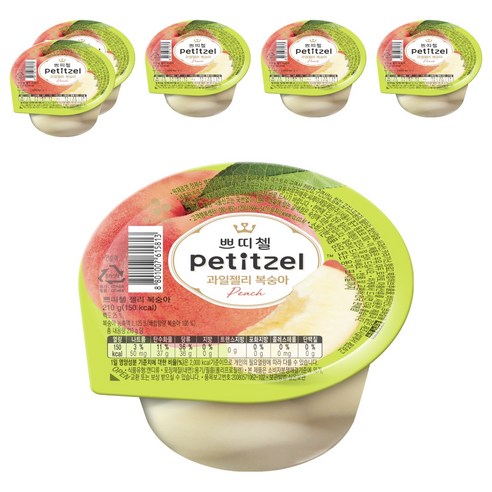 쁘띠첼 과일젤리 복숭아, 210g, 6개