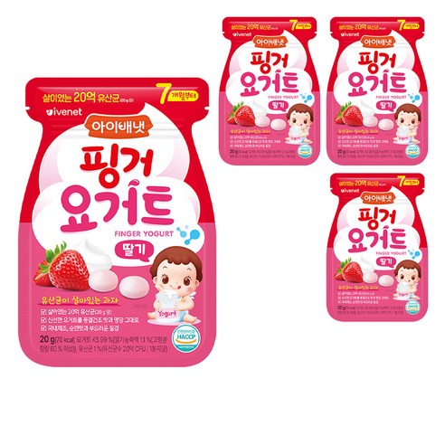 아이배냇 핑거 요거트 에스, 딸기, 20g, 4개