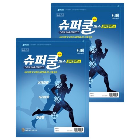 티디에스팜 일체형 슈퍼쿨 파스, 2개, 5개입