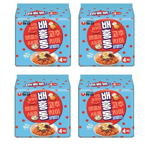 농심 배홍동 비빔면 137g, 16개