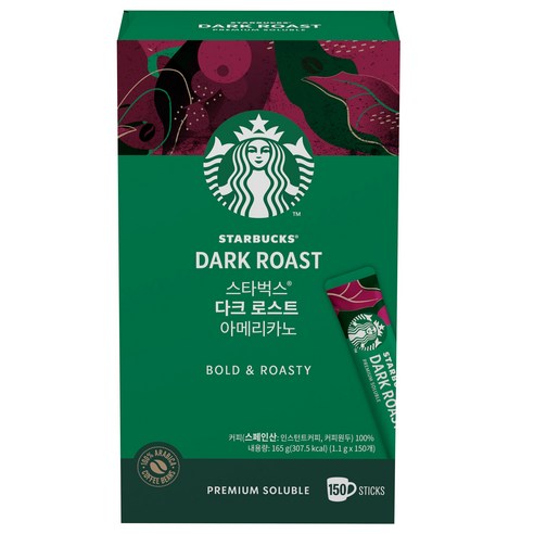 스타벅스 다크 로스트 아메리카노 원두커피믹스, 1.1g, 150개입, 1개