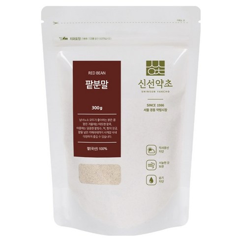 신선약초 국내산 팥가루 분말 파우더 국산팥 100% 곡물가루 베이킹요리재료, 300g, 1개