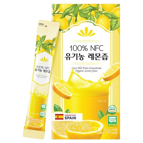 프롬바이오 NFC 유기농 레몬즙 14p, 280g, 1개