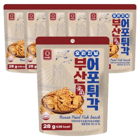 한진식품 오리지널 부산 어포튀각, 6개, 28g