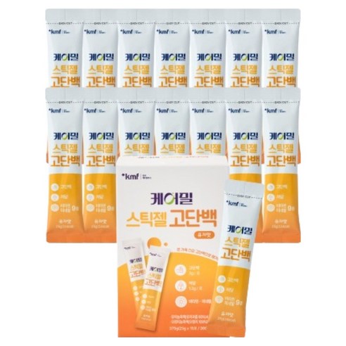 한국메디칼푸드 케어밀 스틱젤 고단백 유자맛 15p, 1개, 375g