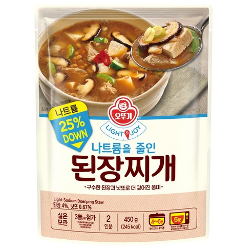 오뚜기 LIGHT&JOY 나트륨을줄인 된장찌개
