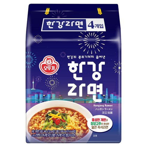 오뚜기 한강라면 110g, 4개