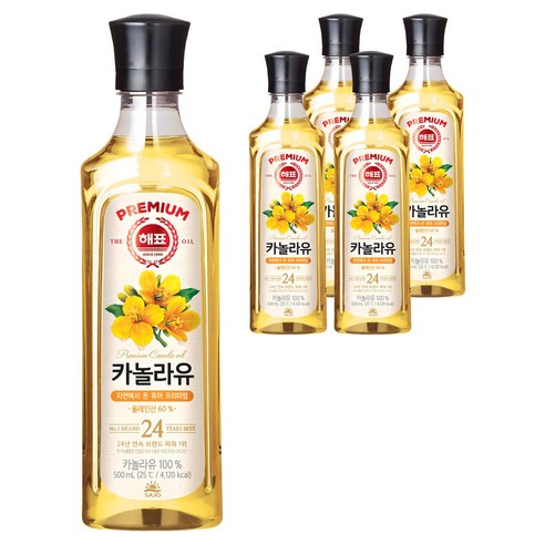 해표 카놀라유, 500ml, 5개