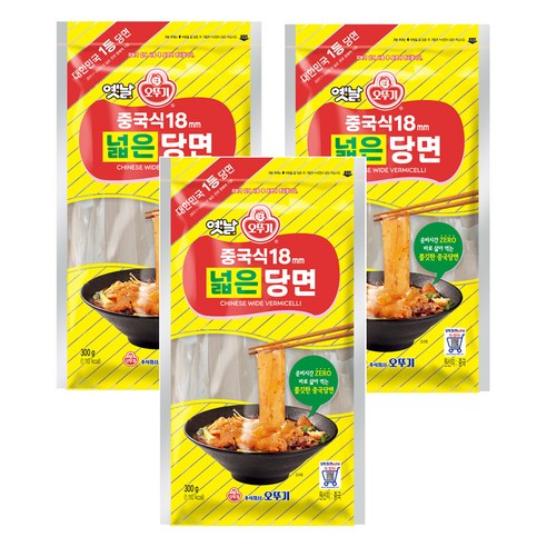 오뚜기옛날 중국식18mm 넓은당면, 300g, 3개